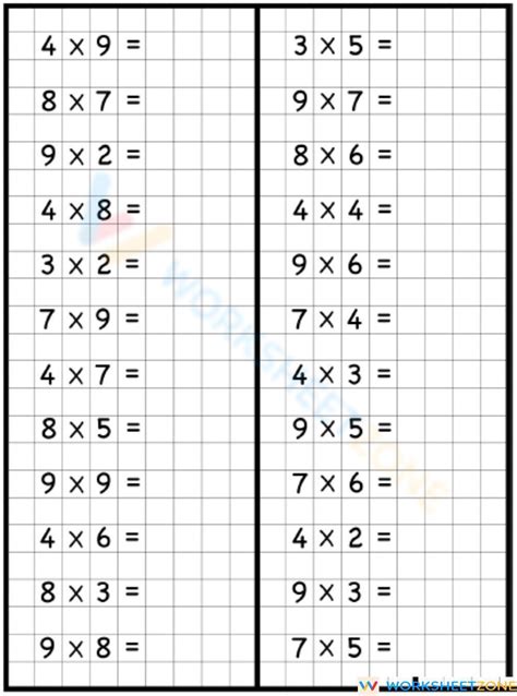 1 digit multiplication worksheets.
